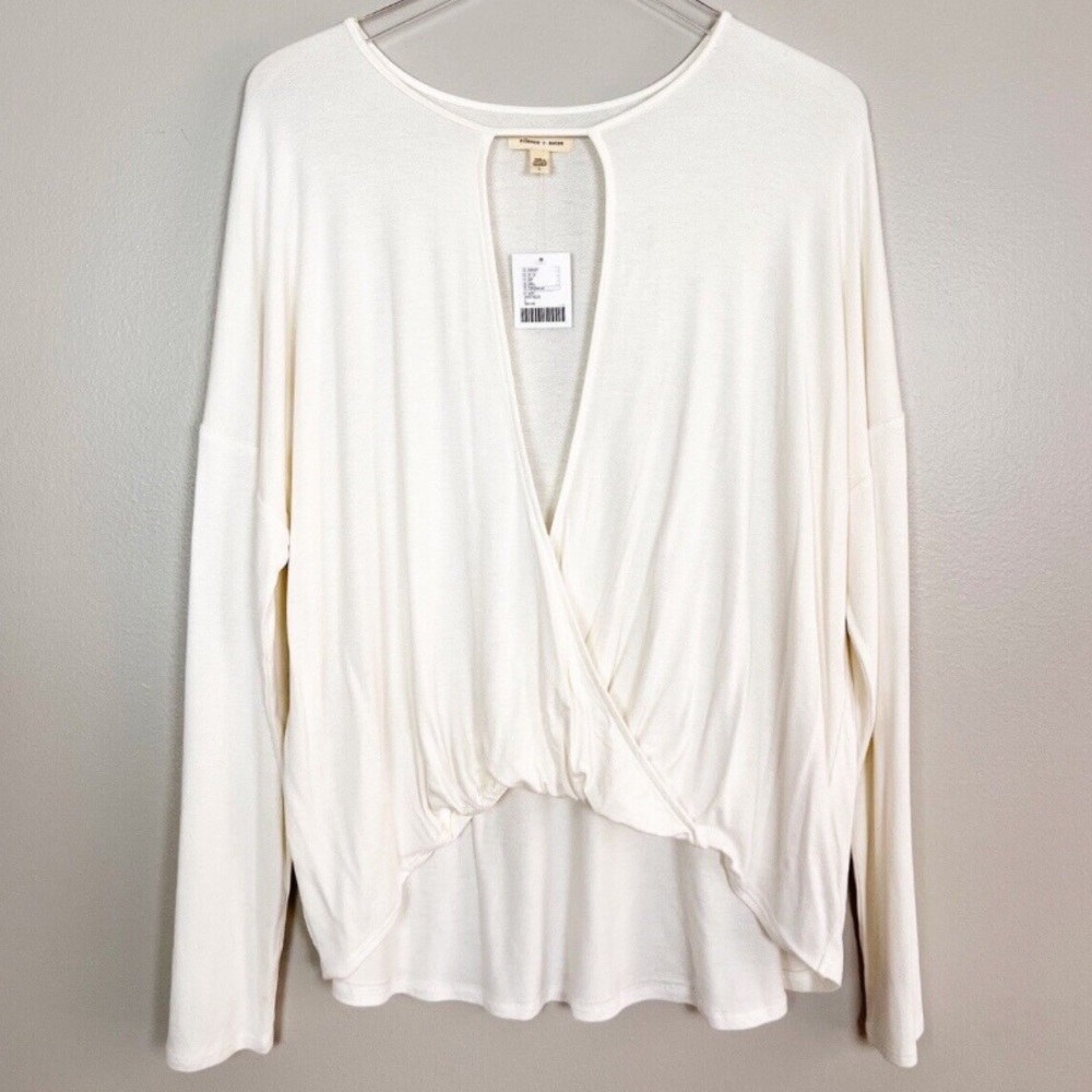 Urban Outfitters Silence + Noise Wrap Top White Long Sleeve